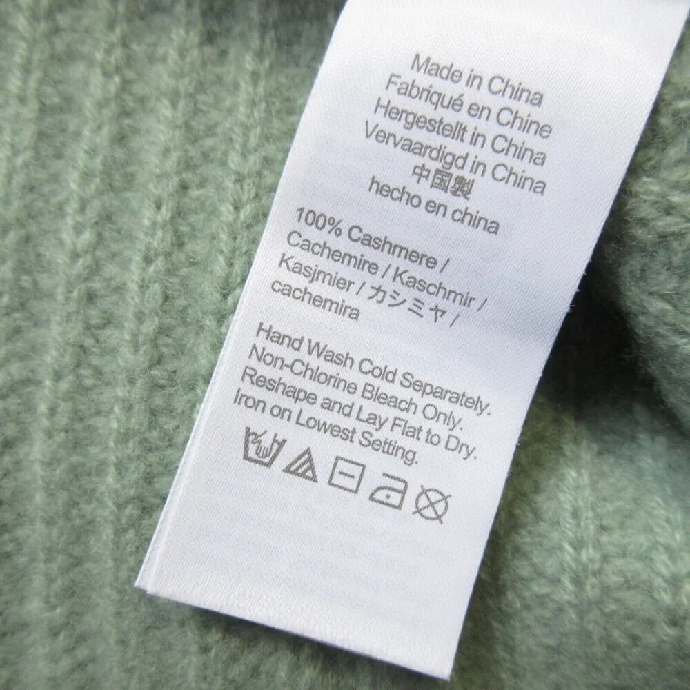 NWT J.Crew Cashmere Balloon-sleeve V-neck Sweater in Dusty Mint XL $228